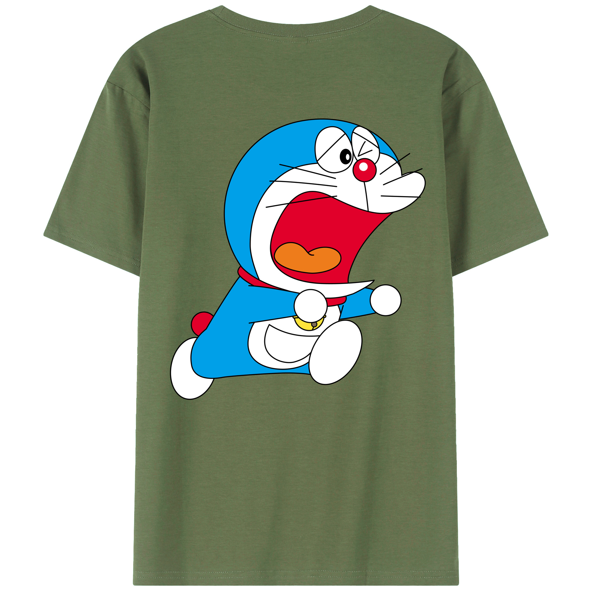 （画像用） ドラえもん Doraemon 綿100％ メンズ半袖Tシャツ（バックプリント） 通気性